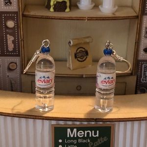 Water Bottle Earrings Miniature